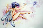 "Flit" an original watercolour image by Canadian artis Wendi Nordell.